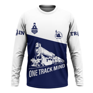 Railspirit Custom Name Jersey Central Railroad Long Sleeve Shirt One Track Mind Printed Shirt
