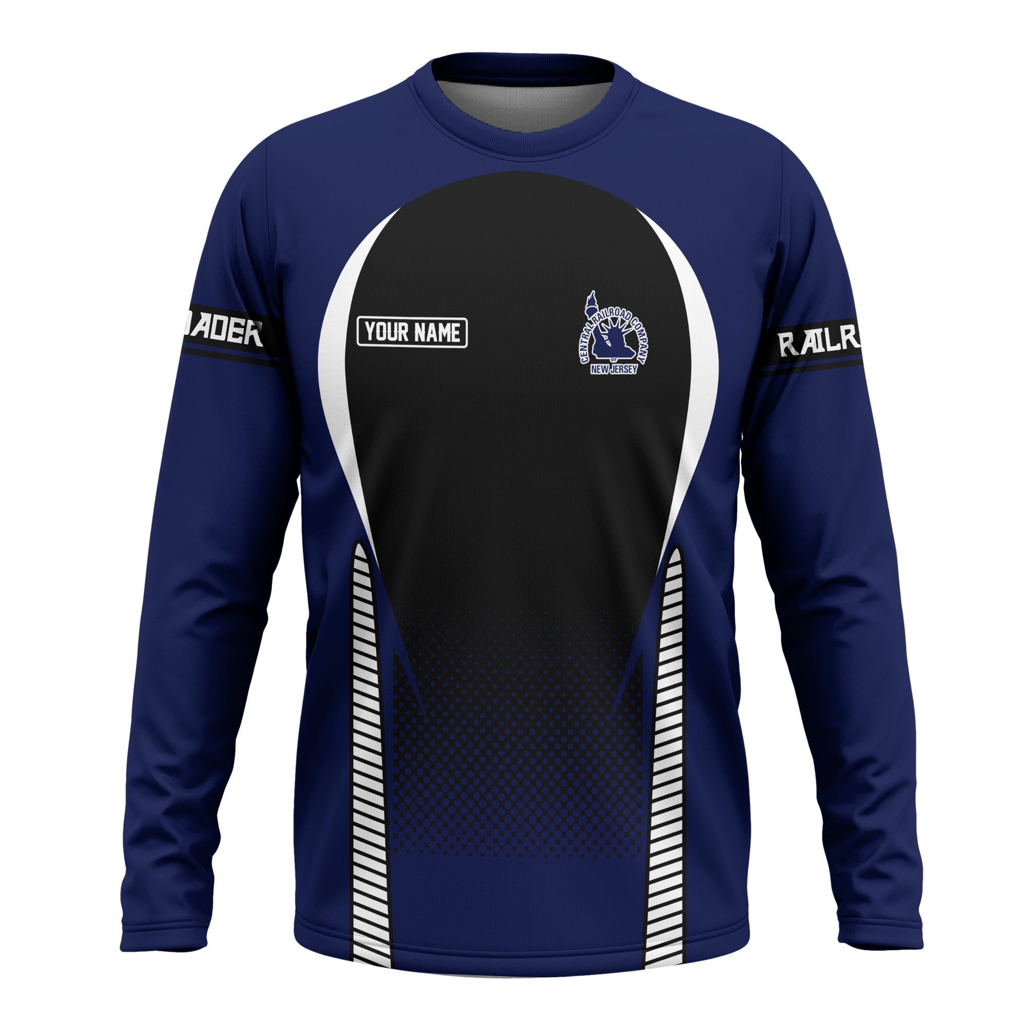 Railspirit Personalized CNJ Jersey Central Railroad Long Sleeve Shirt Stress Is Caused By Not Having Enough Trains Shirt