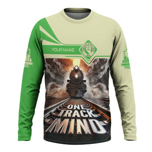 Railspirit Personalized Virginia & Truckee Railroad Long Sleeve Shirt One Track Mind Train Printed Shirt