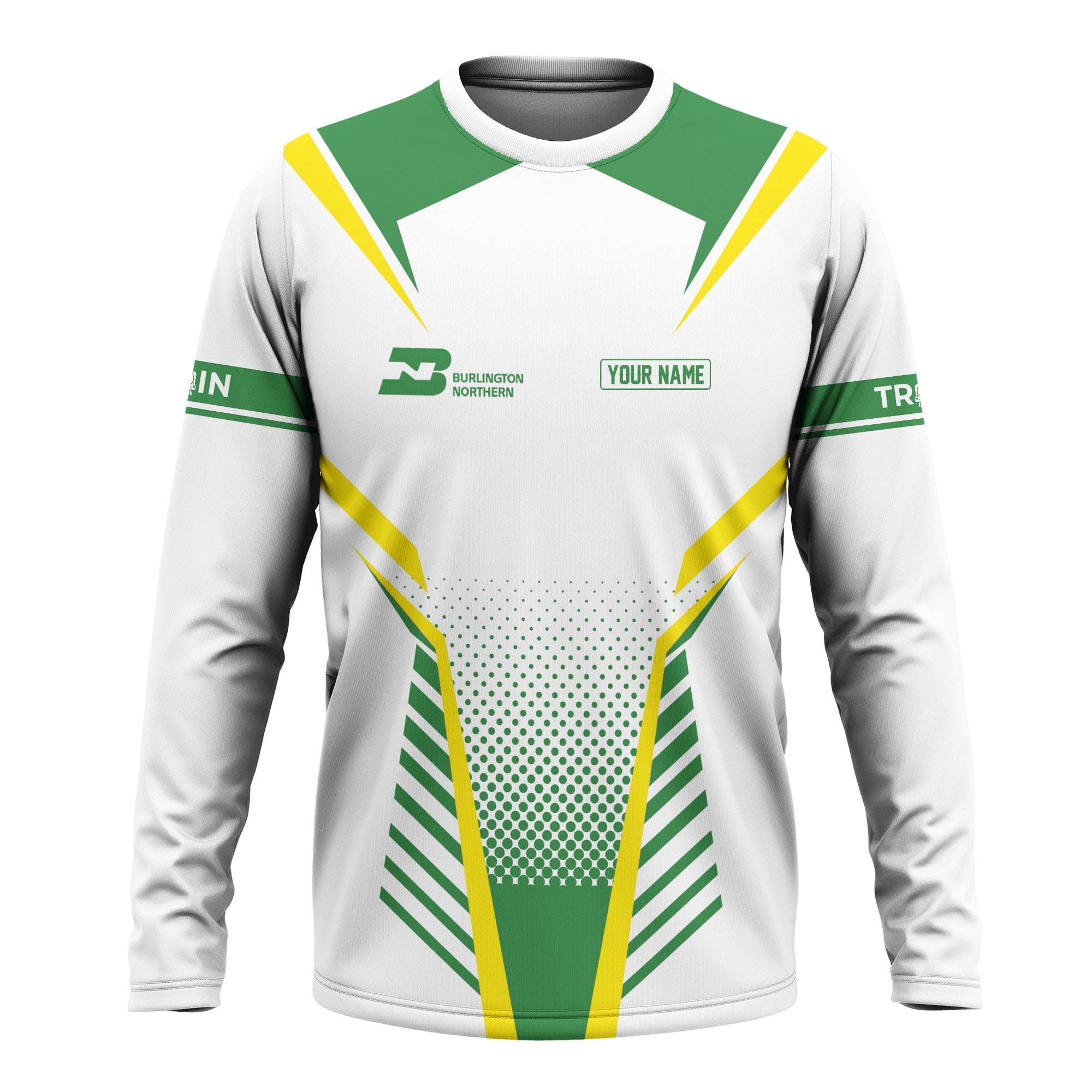 Railspirit Personalized Burlington Northern Railroad Long Sleeve Shirt Unisex Train Shirt All Over Print