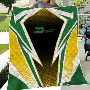 Railspirit Burlington Northern Railroad Premium Quilts Lightning Graphic Style Premium Quilts Gift Idea For Train Lover