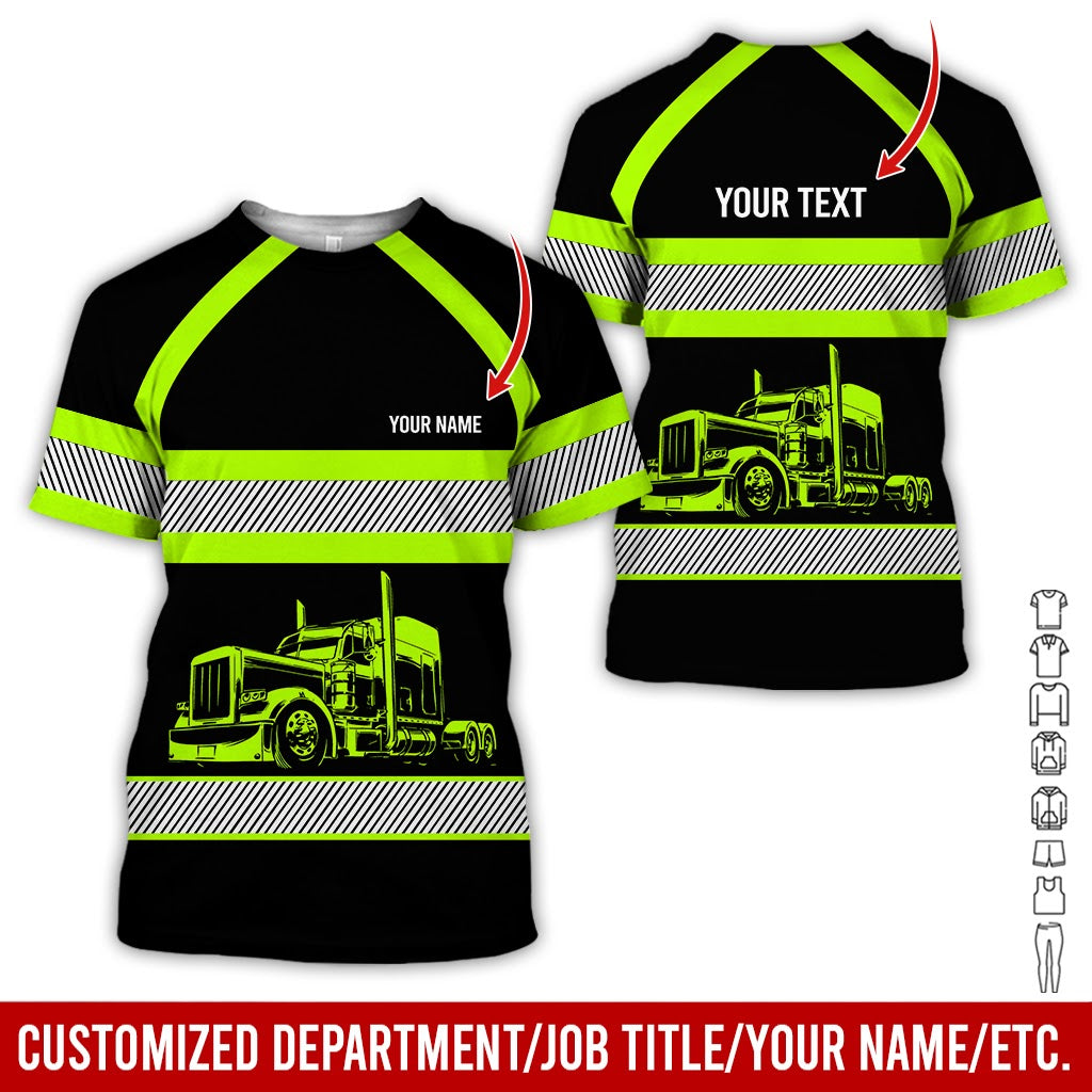 Custom Name Semi Truck Uniform, Personalized T-shirt for Truck Drivers