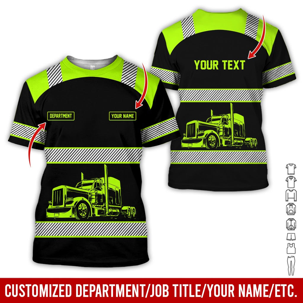 Customized Text Truck Driver Printed Clothes, Personalized Gear