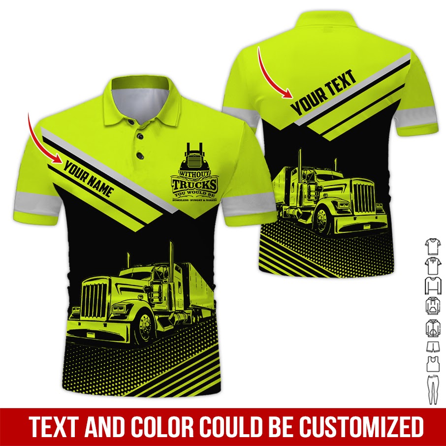 Customized Name Truck Driver Style Printed Clothes, Personalized Trucker Apparel