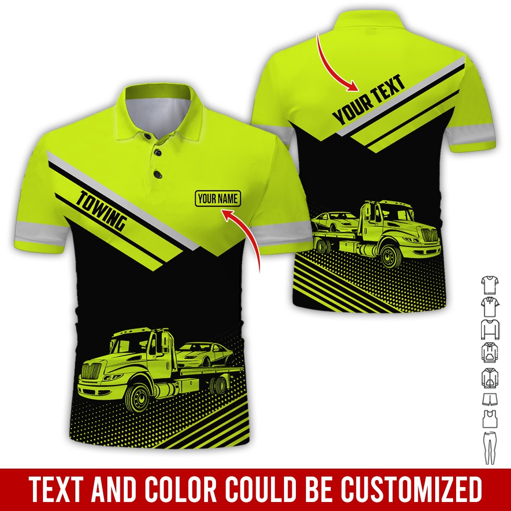 Custom Name Love Tow Truck Shirt, 3d Printed Style, Great Present For Tank Truck Lovers