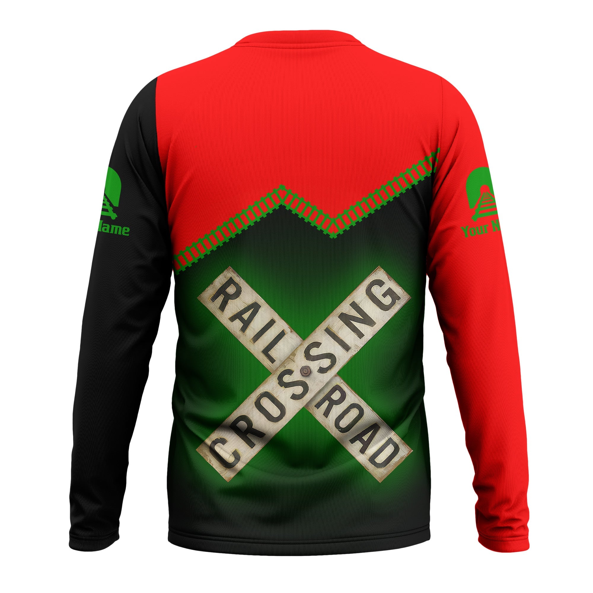 Railspirit Personalized Elgin Joliet And Eastern Railroad Long Sleeve Shirt Railroad Crossing Printed Train Track Shirt