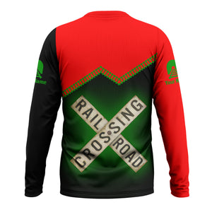 Railspirit Personalized Elgin Joliet And Eastern Railroad Long Sleeve Shirt Railroad Crossing Printed Train Track Shirt