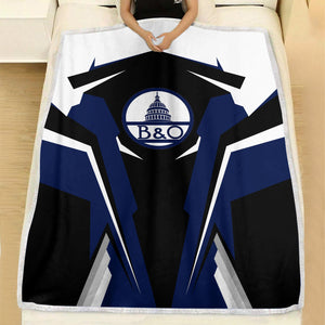 Railspirit Personalized Baltimore and Ohio Railroad Blanket B&O Strong Line Train Blanket Gift Idea For Train Lover