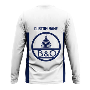 Railspirit Custom Name Baltimore and Ohio Railroad Long Sleeve Shirt Yes I Need All Those Train B&O Printed Shirt