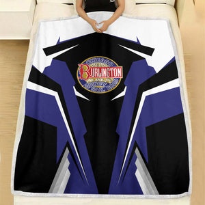 Railspirit Personalized Chicago, Burlington and Quincy Railroad Blanket Strong Line Train Blanket Gift Idea For Train Lover