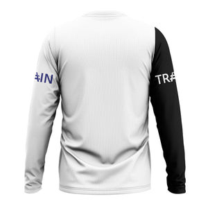 Railspirit Custom Name Chicago, Burlington and Quincy Railroad Long Sleeve Shirt Railroad Crossing Sign Printed Train Shirt