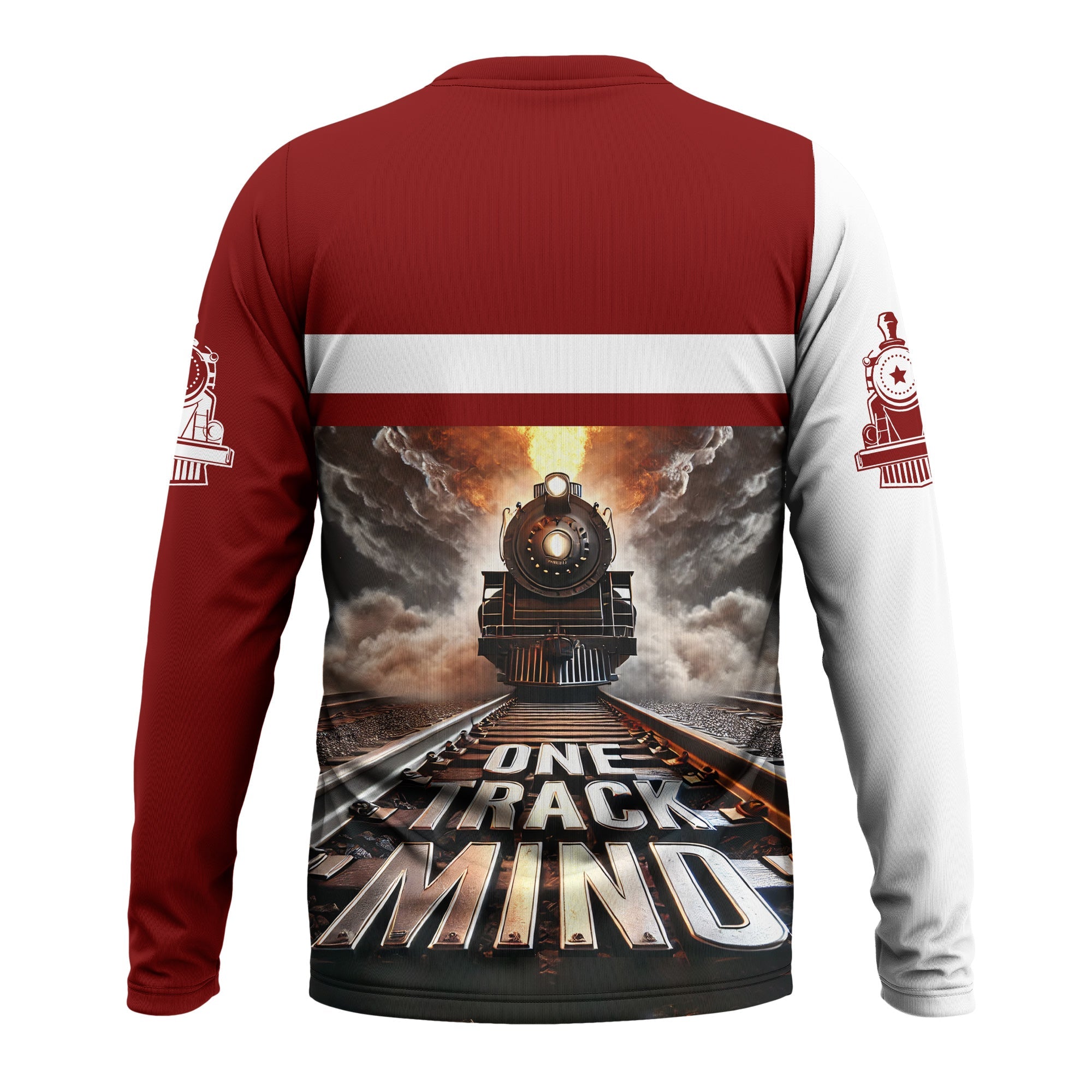 Railspirit Personalized Delaware, Lackawanna and Western Railroad Long Sleeve Shirt One Track Mind DL&W Train Printed Shirt