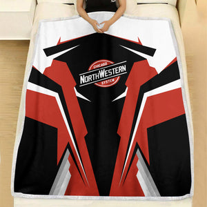 Railspirit Personalized Chicago and North Western Railway Blanket Strong Line Train Blanket Gift Idea For Train Lover