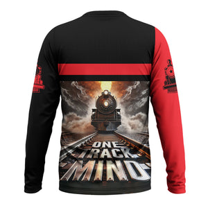 Railspirit Personalized Chicago, Milwaukee, St. Paul and Pacific Railroad Long Sleeve Shirt One Track Mind Milwaukee Road Train Printed Shirt