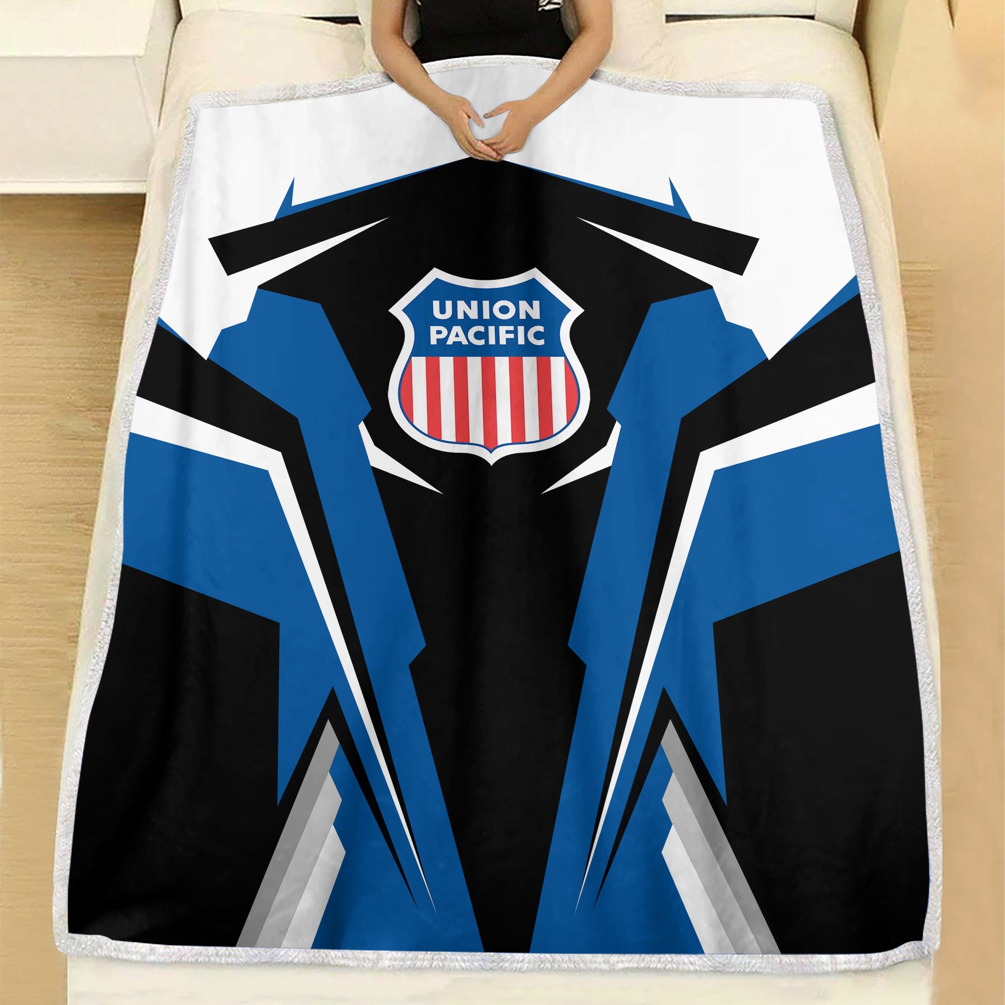 Railspirit Personalized Union Pacific Railroad Blanket Big Boy Strong Line Train Blanket Gift Idea For Train Lover