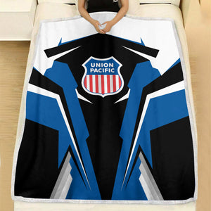 Railspirit Personalized Union Pacific Railroad Blanket Big Boy Strong Line Train Blanket Gift Idea For Train Lover