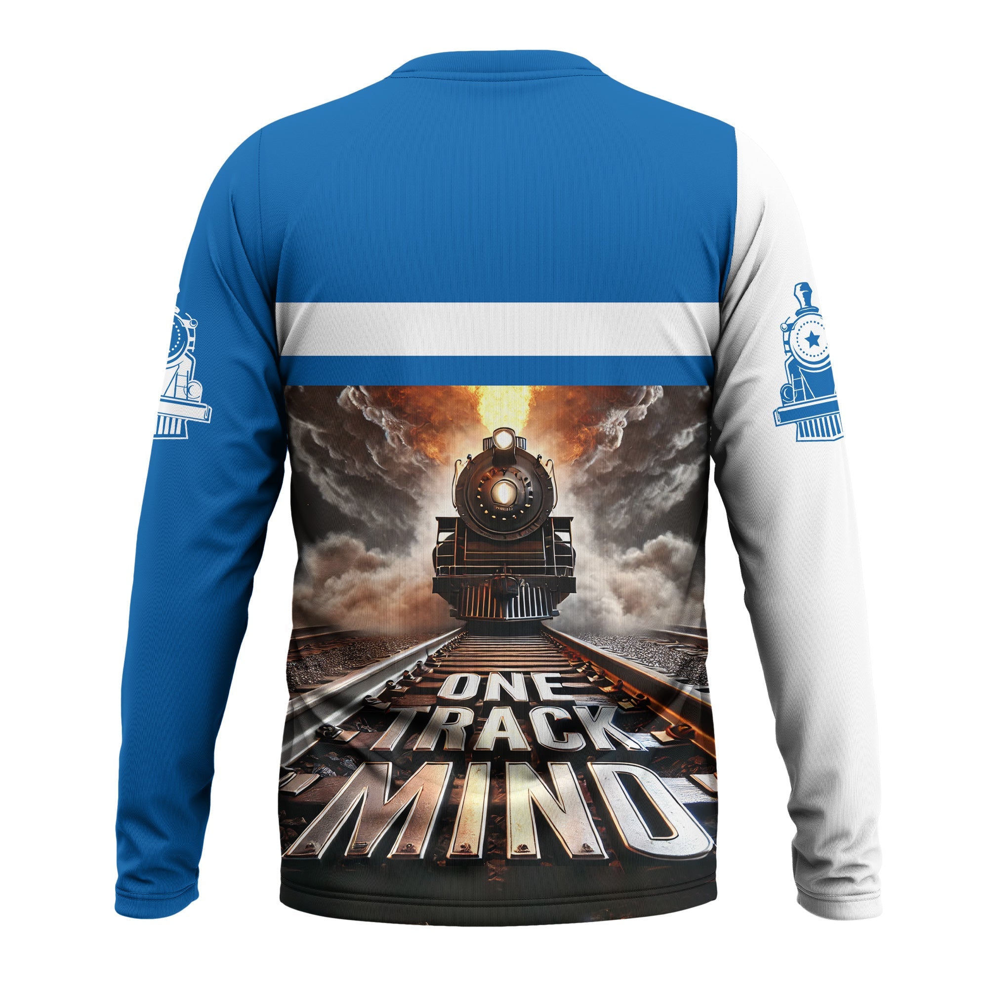 Railspirit Personalized Union Pacific Railroad Long Sleeve Shirt One Track Mind Big Boy Train Printed Shirt