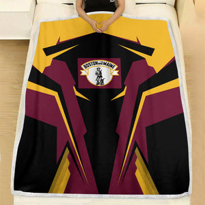 Railspirit Personalized Boston and Maine Railroad Blanket Strong Line Train Blanket Gift Idea For Train Lover