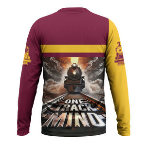 Railspirit Personalized Boston and Maine Railroad Long Sleeve Shirt One Track Mind Train Printed Shirt