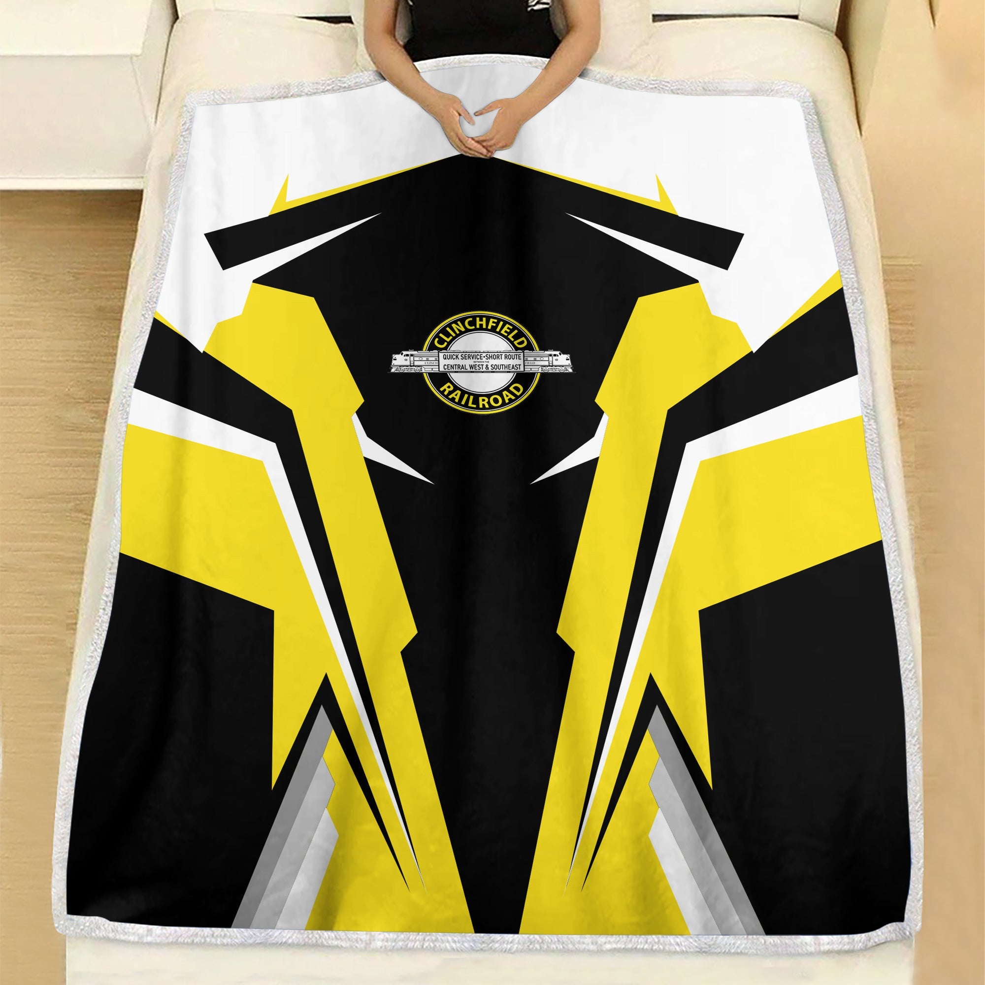 Railspirit Personalized Clinchfield Railroad Blanket Strong Line Train Blanket Gift Idea For Train Lover