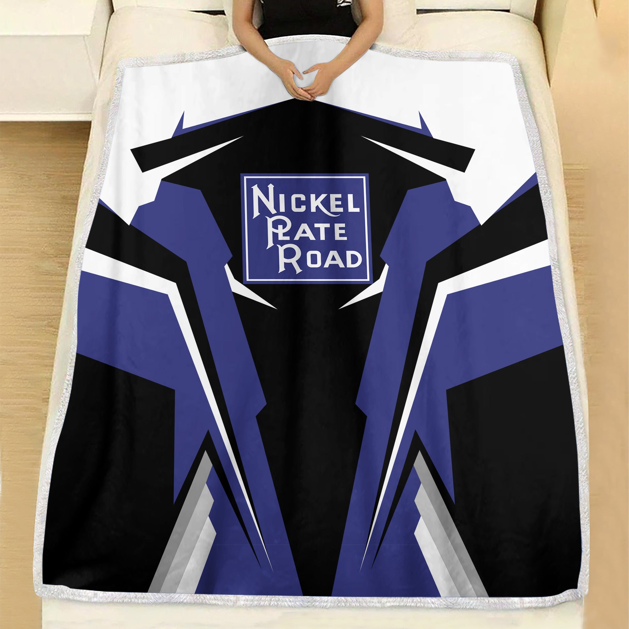 Railspirit Personalized New York, Chicago and St. Louis Railroad Blanket Nickel Plate Road Strong Line Train Blanket Gift Idea For Train Lover