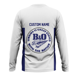 Railspirit Custom Name B&O Great States Railroad Long Sleeve Shirt Yes I Need All Those Train Printed Shirt