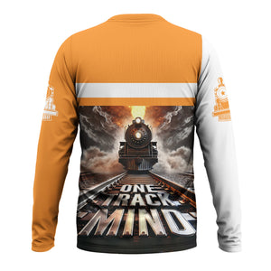 Railspirit Personalized BNSF Railway Long Sleeve Shirt One Track Mind Train Printed Shirt