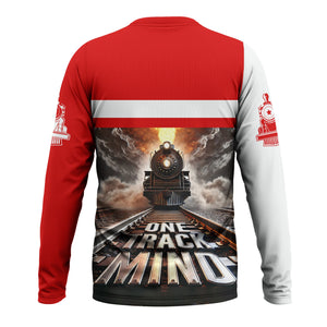 Railspirit Personalized The Chief Santa Fe Railroad Long Sleeve Shirt One Track Mind Train Printed Shirt