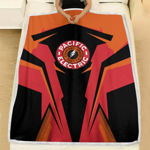 Railspirit Personalized Pacific Electric Railroad Blanket Strong Line Train Blanket Gift Idea For Train Lover