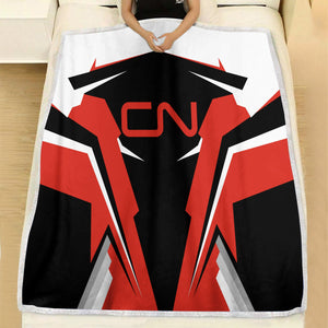 Railspirit Personalized Canadian National Railroad Blanket Strong Line Train Blanket Gift Idea For Train Lover