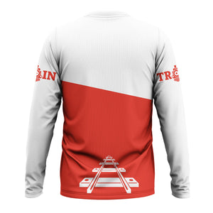 Railspirit Custom Name Canadian National Railroad Long Sleeve Shirt One Track Mind Printed Shirt