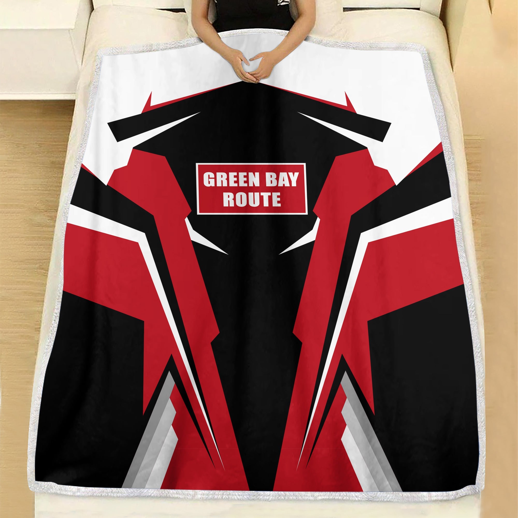 Railspirit Personalized Green Bay & Western Railroad Blanket Strong Line Train Blanket Gift Idea For Train Lover