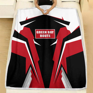 Railspirit Personalized Green Bay & Western Railroad Blanket Strong Line Train Blanket Gift Idea For Train Lover