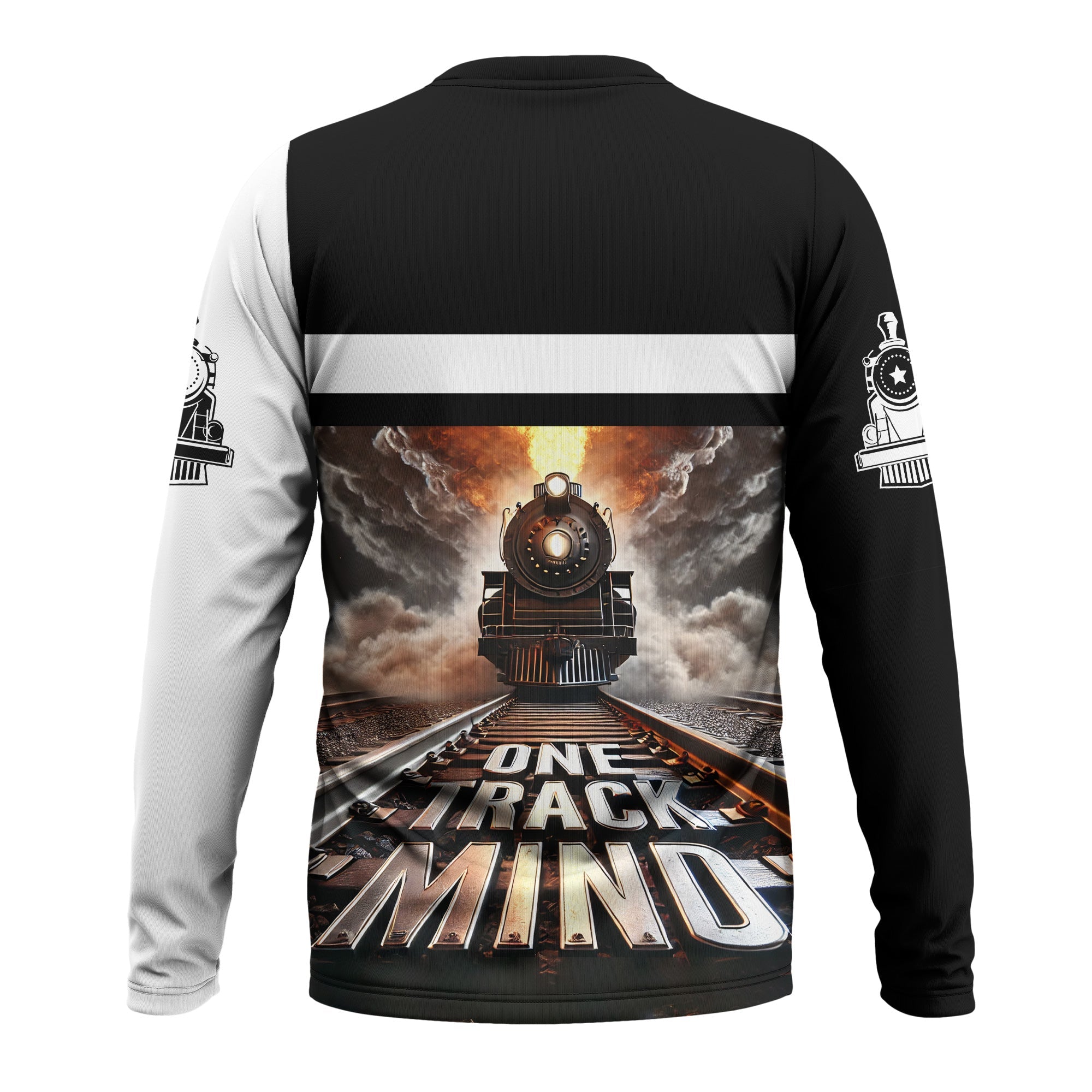 Railspirit Personalized Norfolk and Western Railway Long Sleeve Shirt One Track Mind N&W Train Printed Shirt