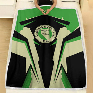 Railspirit Personalized Virginia & Truckee Railroad Blanket Strong Line Train Blanket Gift Idea For Train Lover