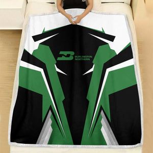 Railspirit Personalized Burlington Northern Railroad Blanket Strong Line Train Blanket Gift Idea For Train Lover