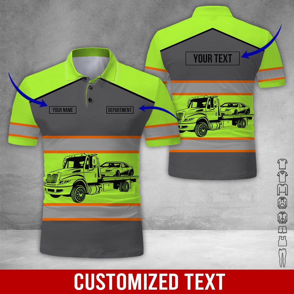 Custom Name Love Tow Truck Driver Shirt, 3D Graphic Trucker Tee, Funny Gift for Brother, Boyfriend, or Proud Trucker Friend