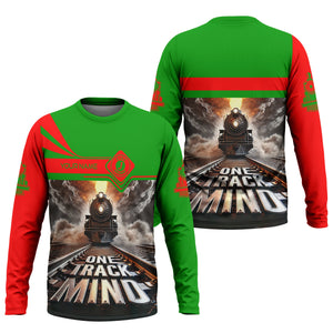 Railspirit Personalized Elgin Joliet And Eastern Railroad Long Sleeve Shirt One Track Mind Train Printed Shirt