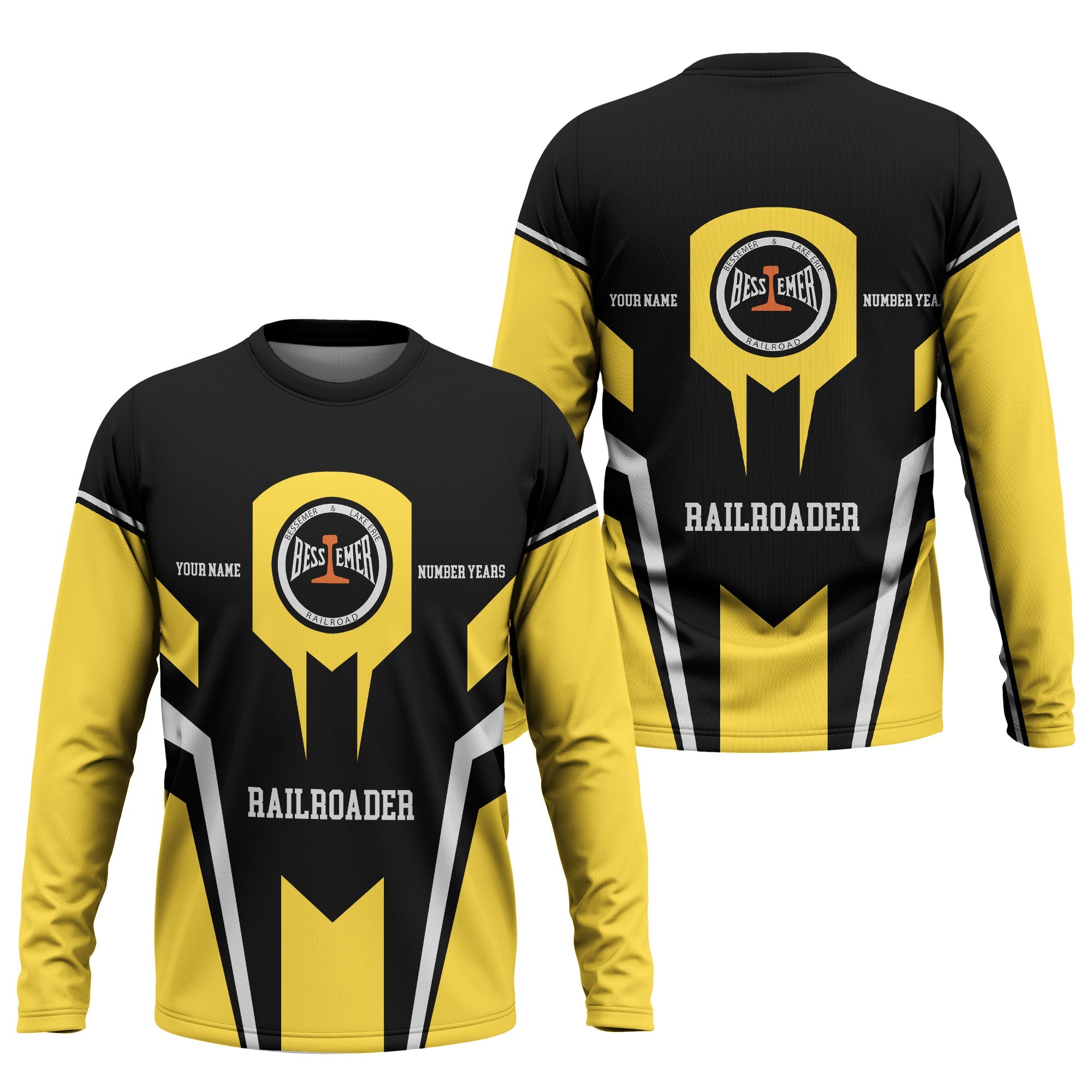 Railspirit Personalized Bessemer And Lake Erie Railroad Long Sleeve Shirt Custom Year Railroader Shirt Gift Idea For Train Lover