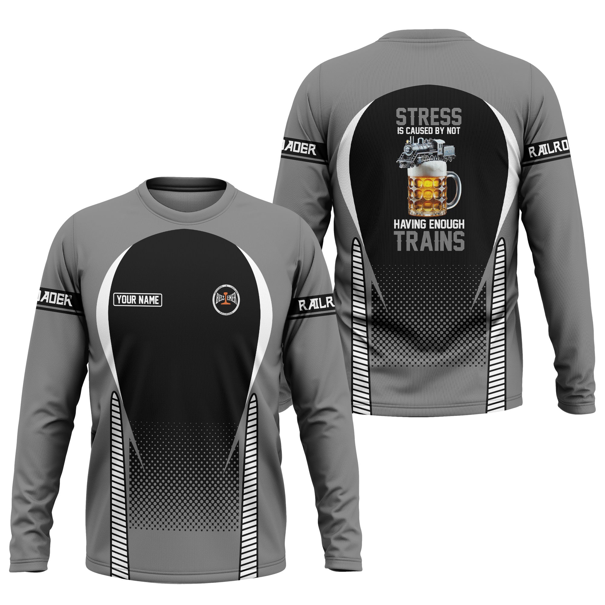 Railspirit Personalized Bessemer And Lake Erie Railroad Long Sleeve Shirt Train Long Sleeve Shirt Gift Idea For Train Lover