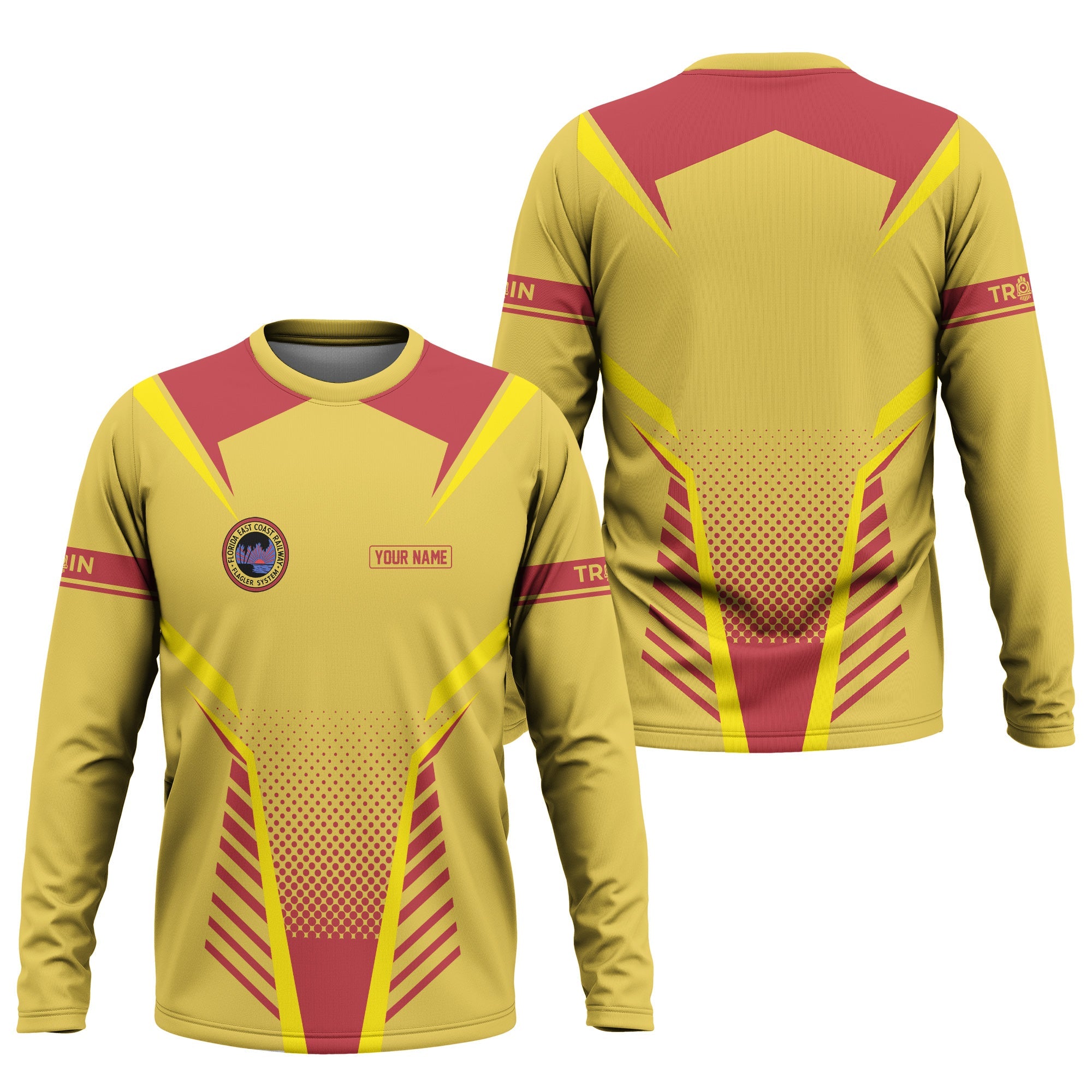 Railspirit Personalized Florida East Coast Railway Long Sleeve Shirt Unisex Train Shirt All Over Print