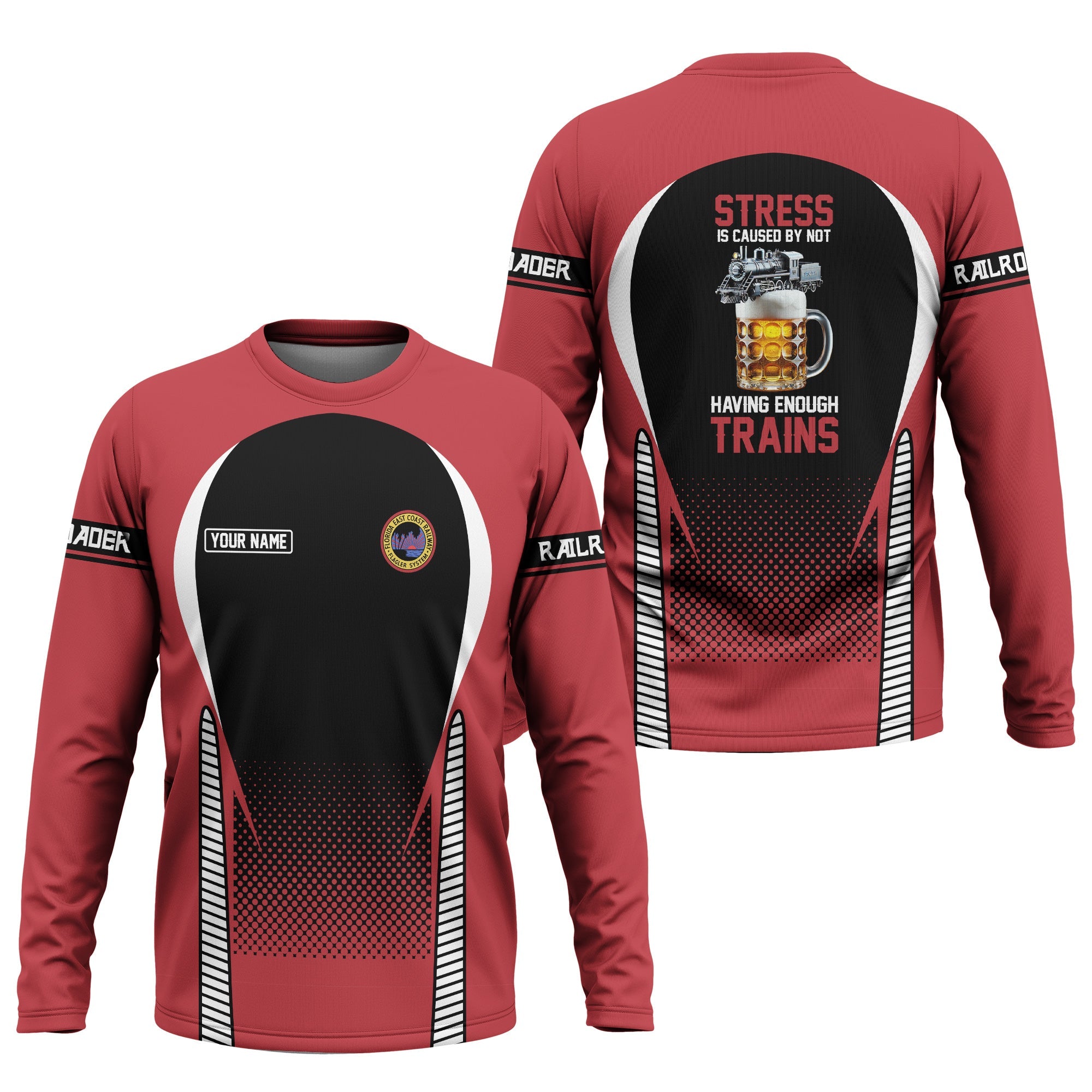 Railspirit Personalized Florida East Coast Railway Long Sleeve Shirt Train Long Sleeve Shirt Gift Idea For Train Lover