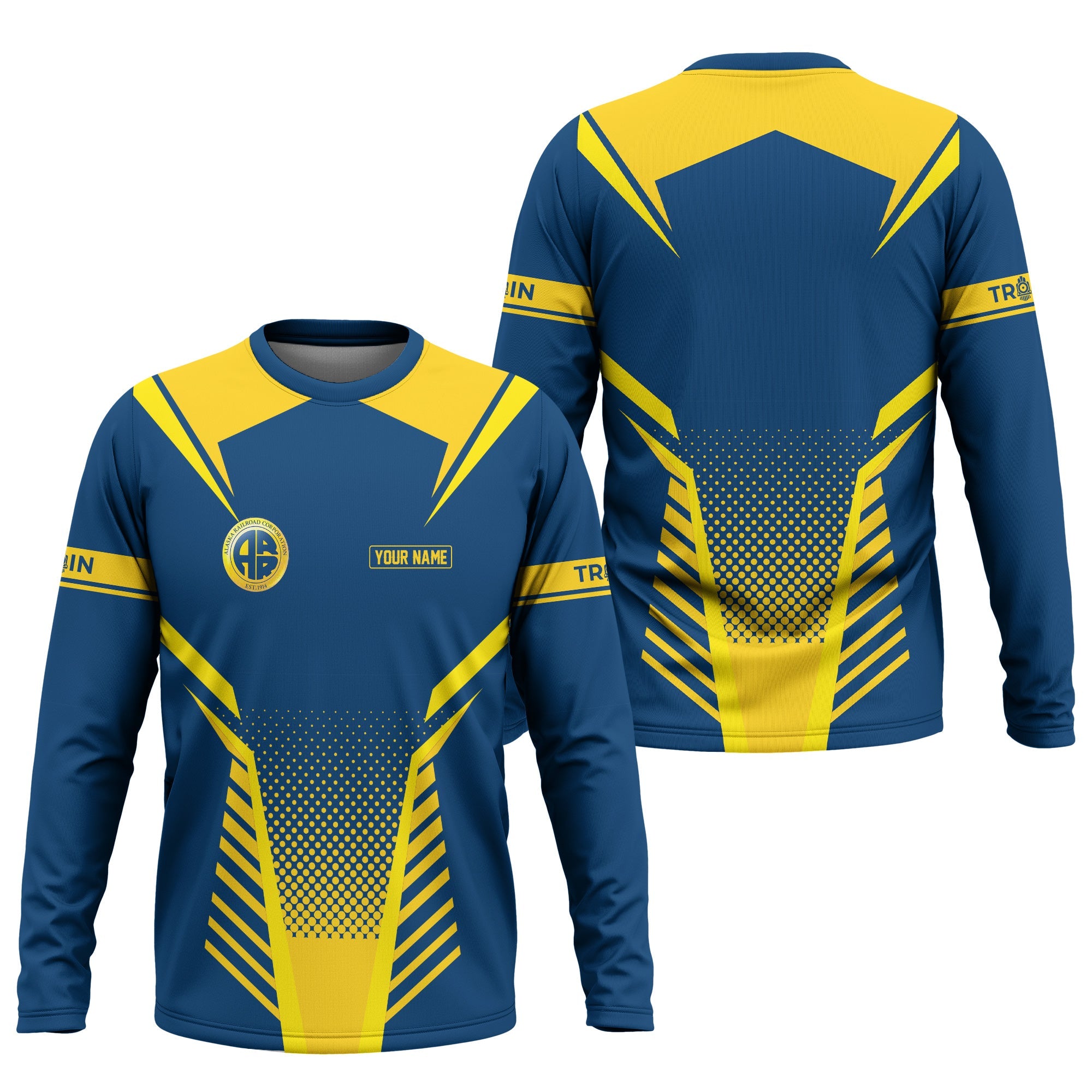 Railspirit Personalized Alaska Railroad Long Sleeve Shirt Unisex Train Shirt All Over Print