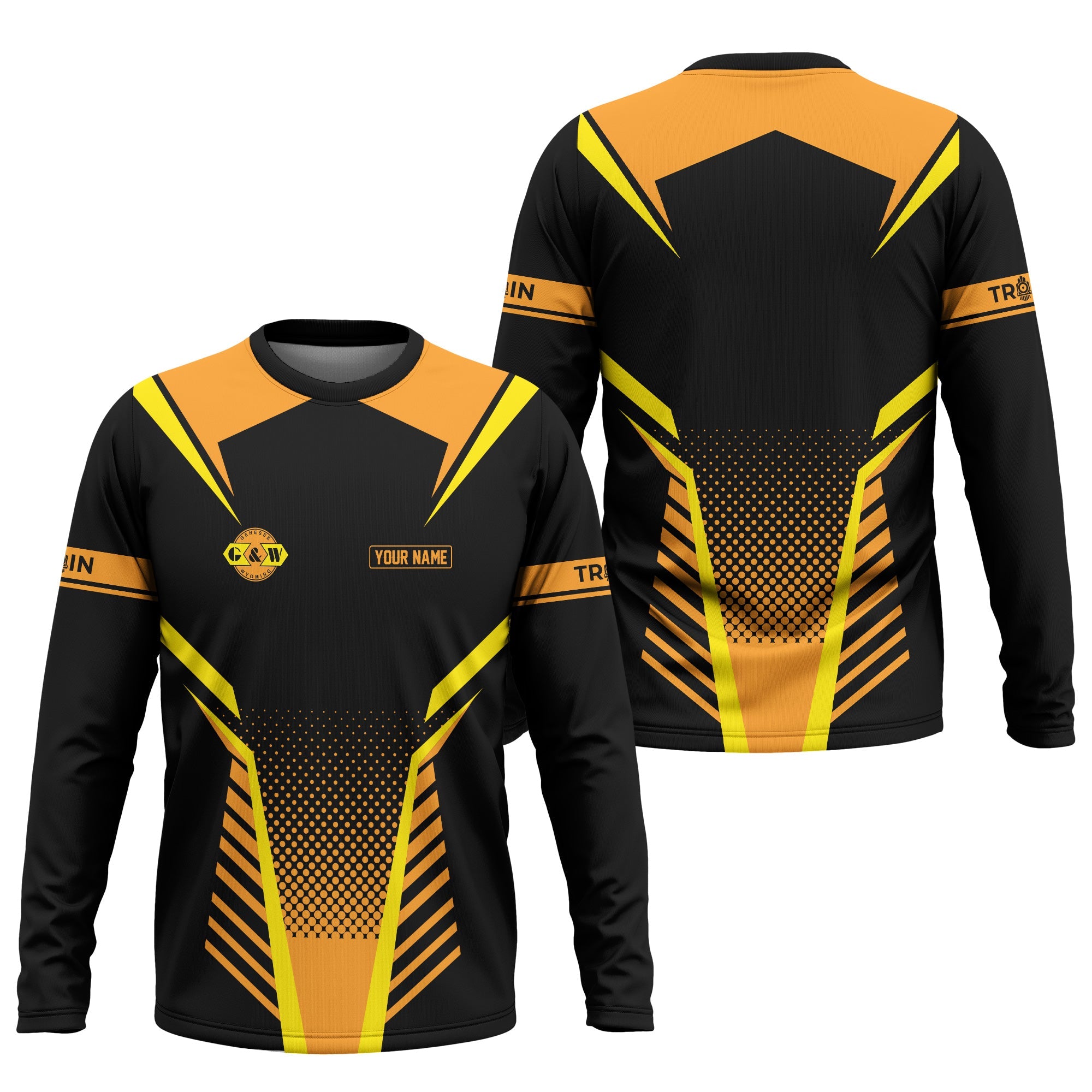 Railspirit Personalized Genesee & Wyoming Inc. Railroad Long Sleeve Shirt Unisex Train Shirt All Over Print