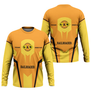 Railspirit Personalized Genesee & Wyoming Inc. Railroad Long Sleeve Shirt Custom Year Railroader Shirt Gift Idea For Train Lover