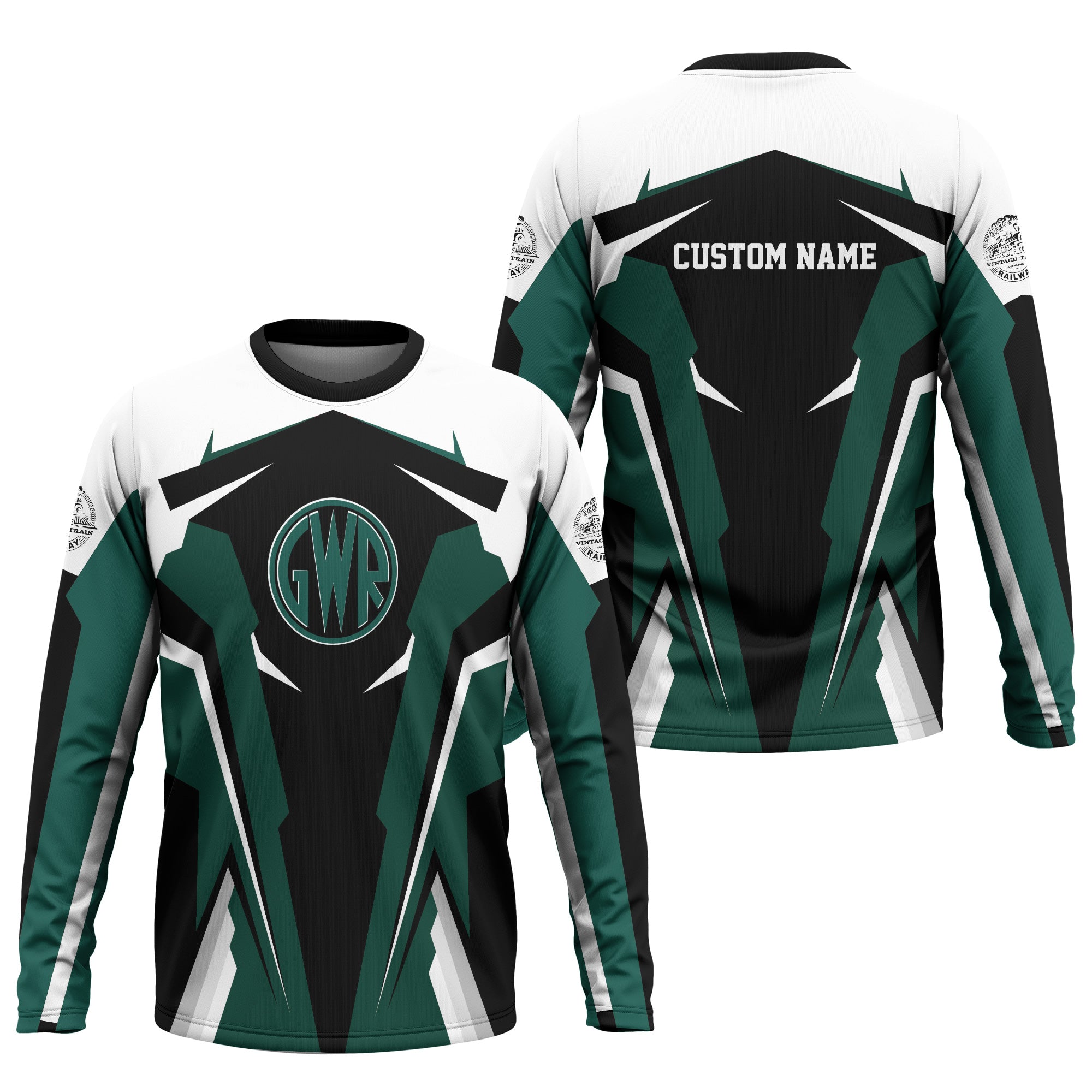 Railspirit Personalized Great Western Railway Long Sleeve Shirt Strong Green Line Style Shirt Gift Idea For Train Lover