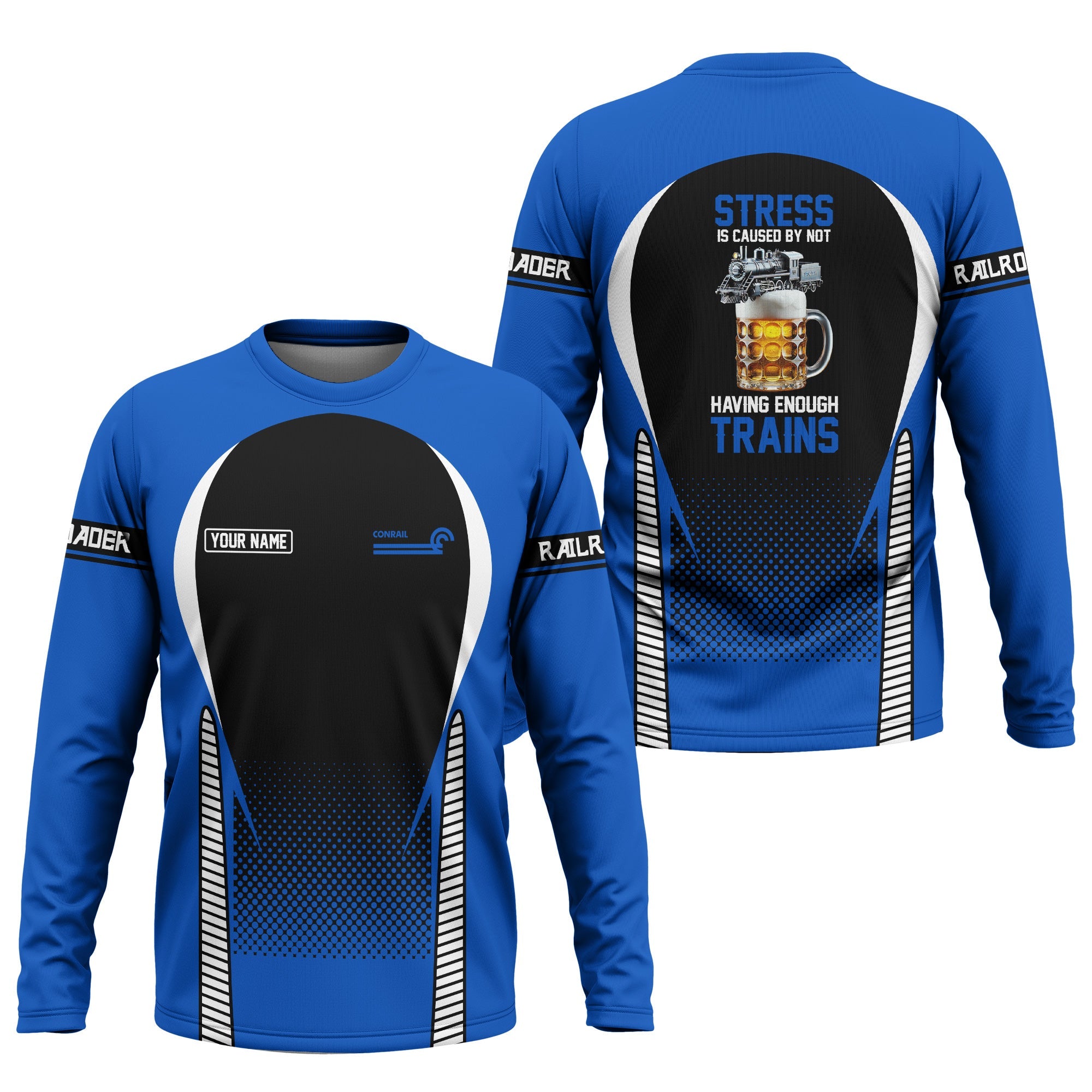 Railspirit Personalized Conrail Railroad Long Sleeve Shirt Train Long Sleeve Shirt Gift Idea For Train Lover