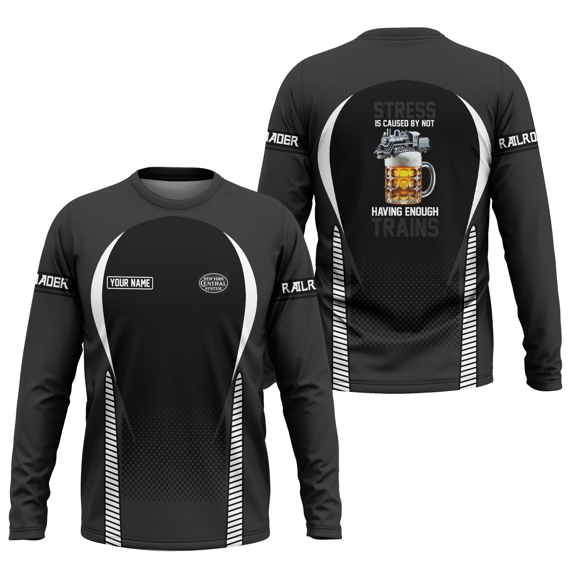 Railspirit Personalized New York Central Railroad Long Sleeve Shirt Train Long Sleeve Shirt Gift Idea For Train Lover