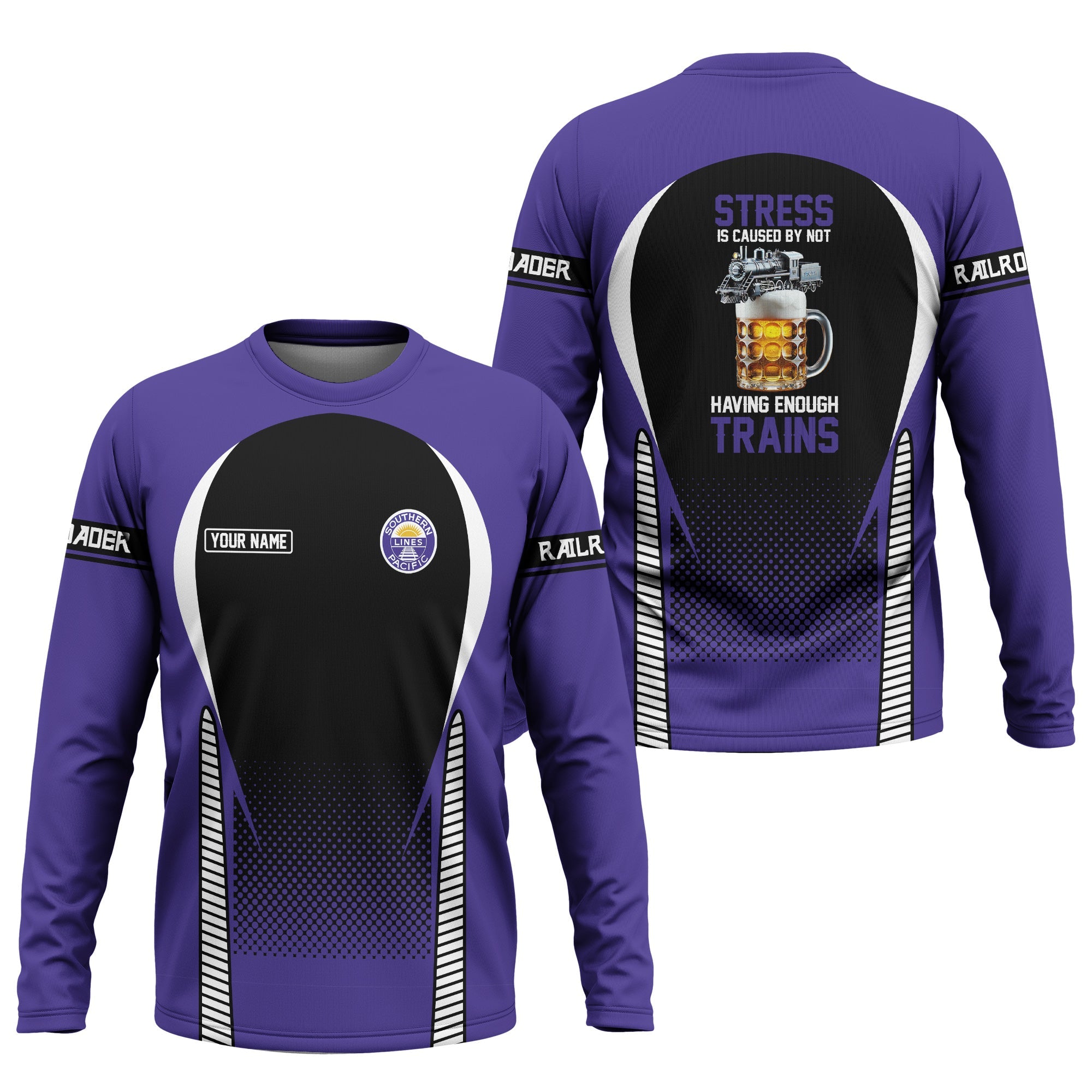 Railspirit Personalized Southern Pacific Railroad Long Sleeve Shirt Train Long Sleeve Shirt Gift Idea For Train Lover