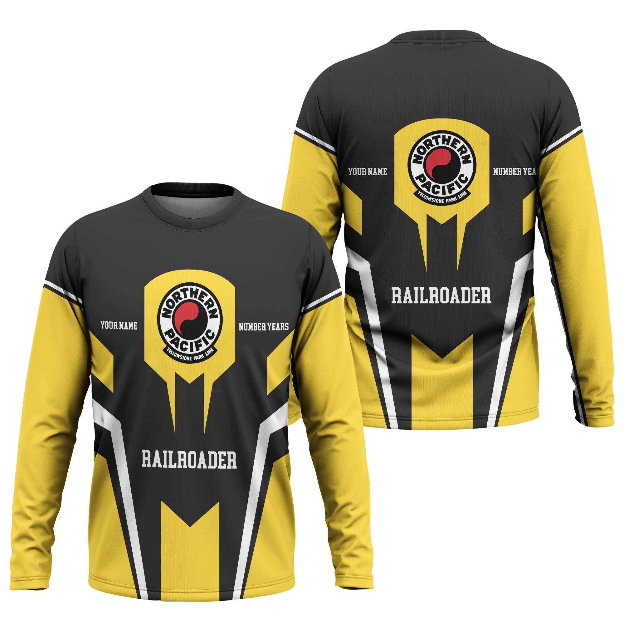 Railspirit Personalized Northern Pacific Railway Long Sleeve Shirt Custom Year Railroader Shirt Gift Idea For Train Lover